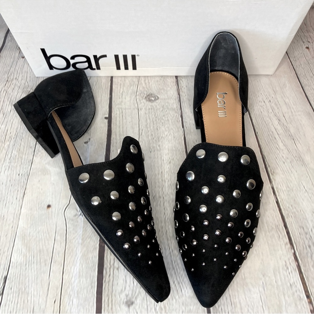 Bar Ill Women’s Cansia Black Faux-Suede
Slip-On Pointed Toe Heels Shoes